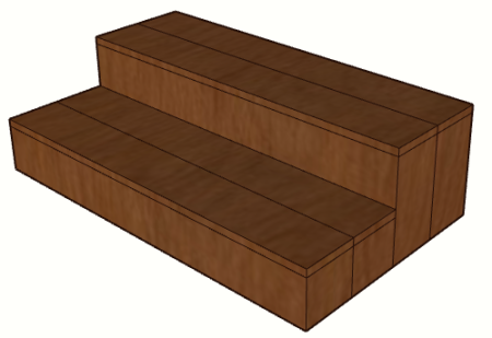 Уличная лестница Ecodecking Техно с 2 ступенями