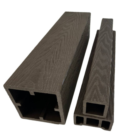 Столб для ограждений Ecodecking Техно 3D 120x120х3000 Шоколад